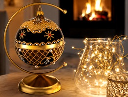 Guld-sort julekugle